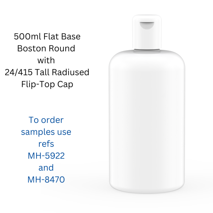 Flat Base Boston Round 500ml - MH-5922